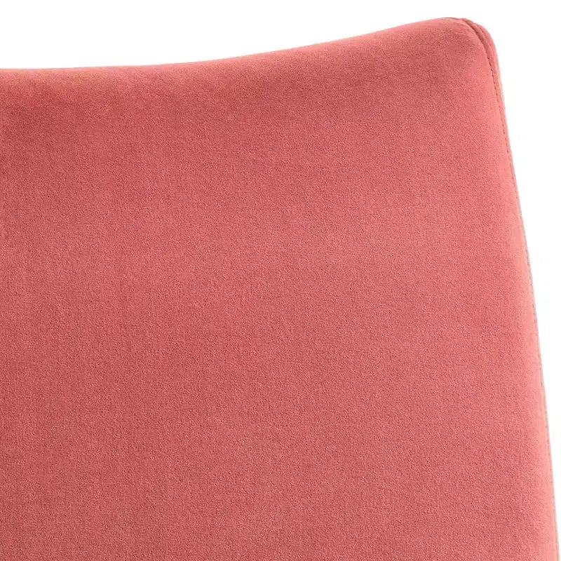 Fauteuil d'appoint sans accoudoirs Petula Velvet — Structure en bois dur, Assise en mousse, Fini naturel